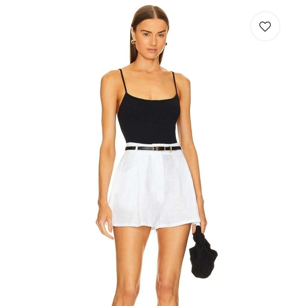 Revolve Aexae White Linen Shorts Size Large